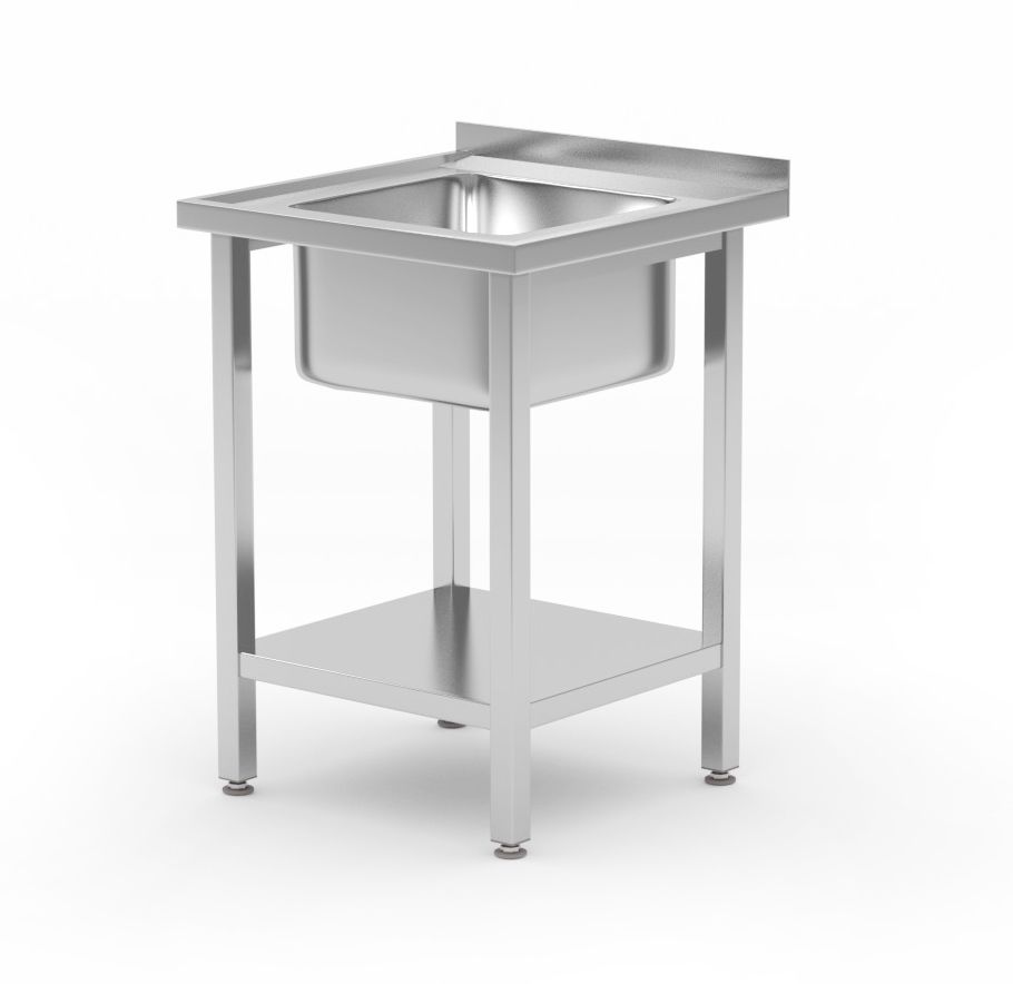 Mesa com lavatório 600x600x850 mm com prateleira