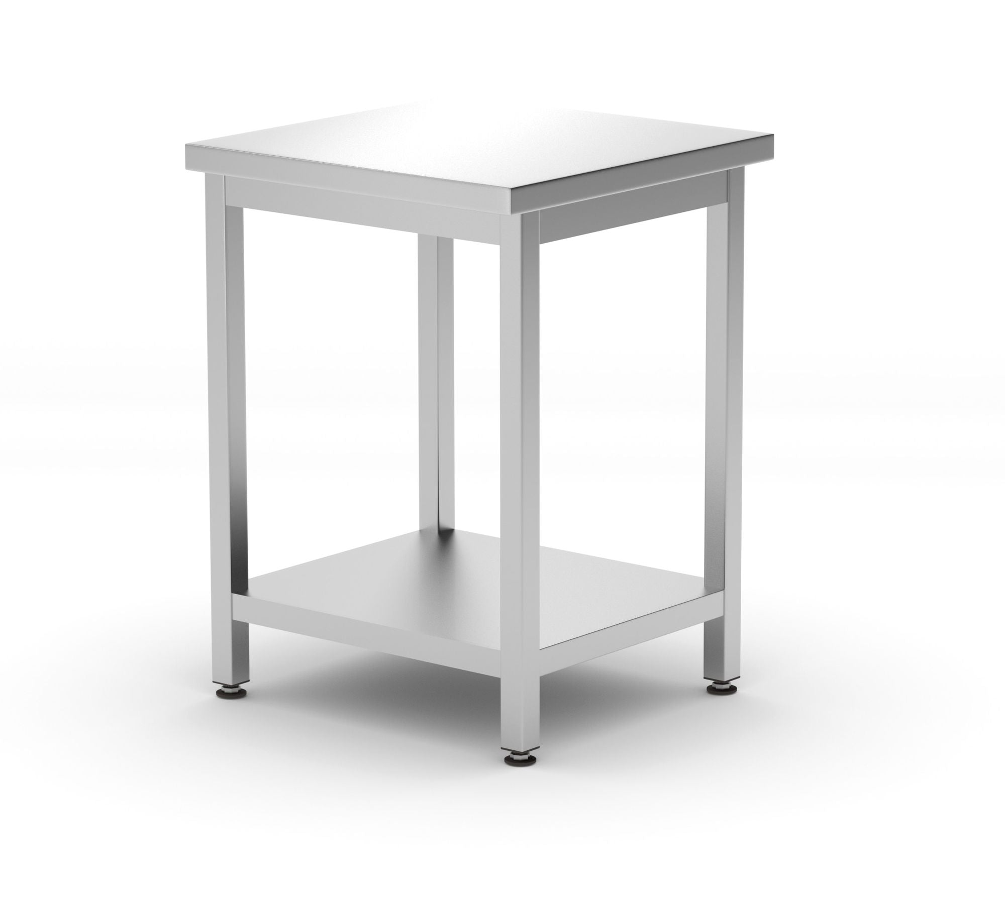 Mesa de trabalho central com prateleira 600x600x850 mm