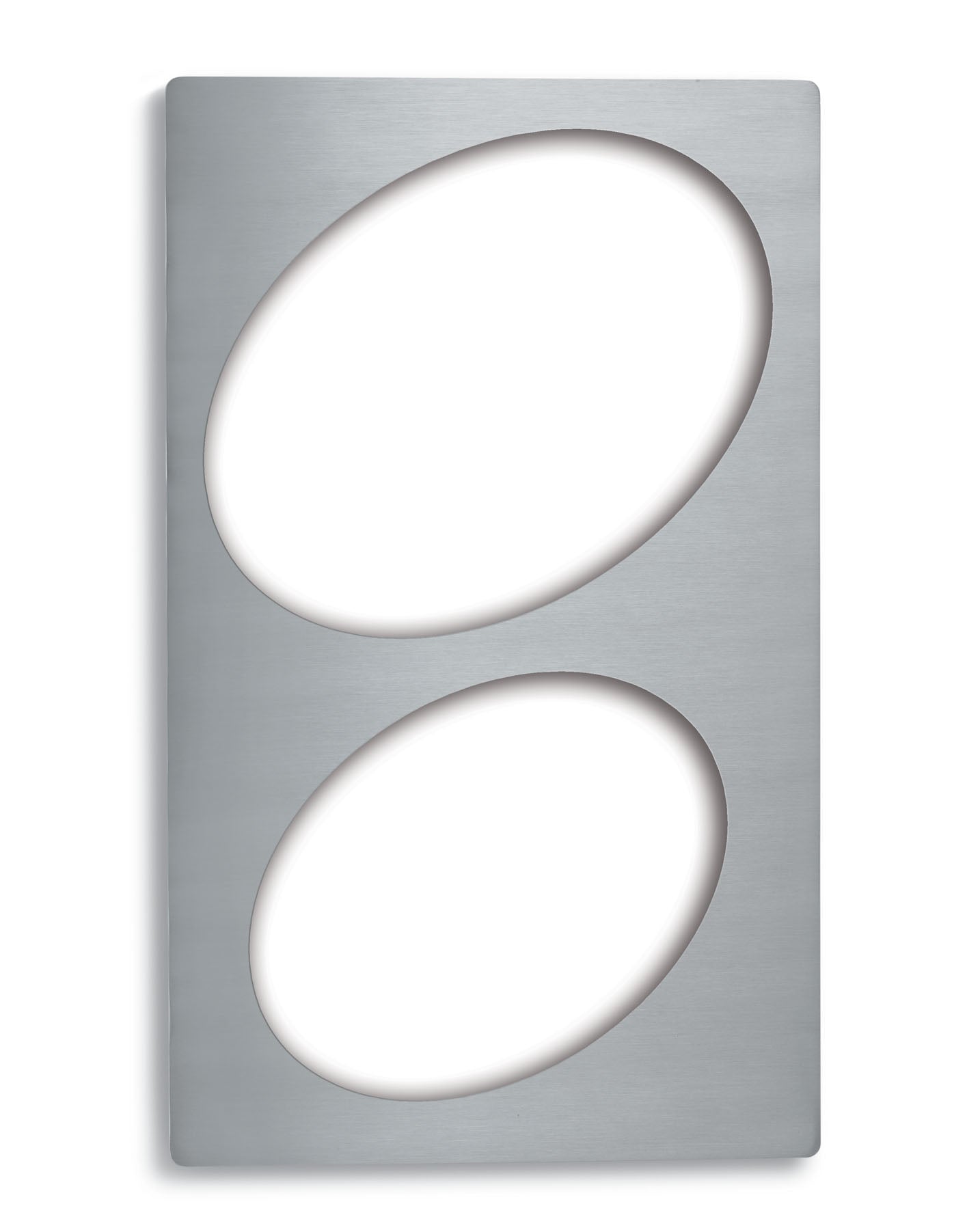 Placa adaptadora Miramar para 2 recipientes ovais, aço inoxidável