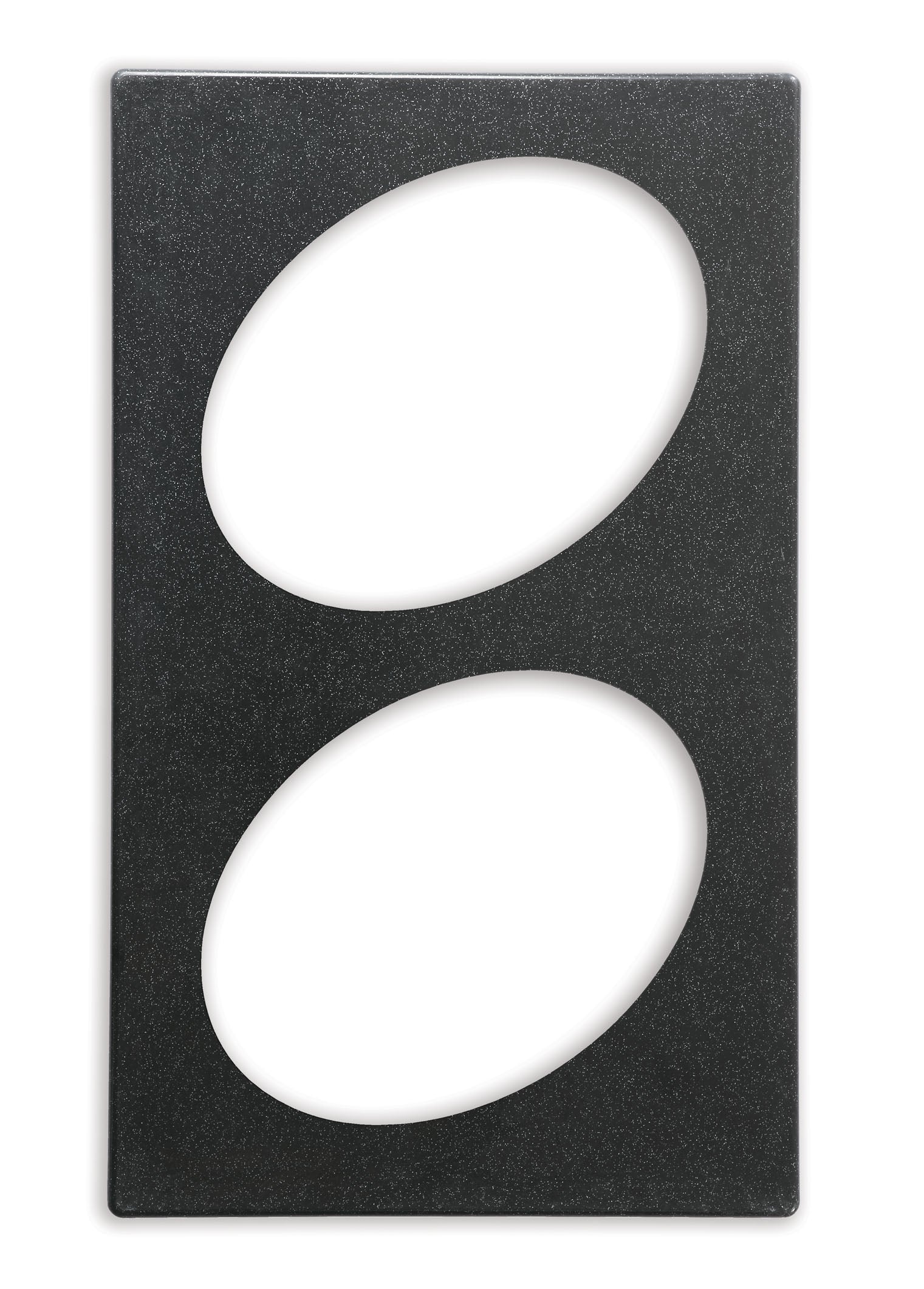 Placa adaptadora Miramar para 2 recipientes ovais, preta