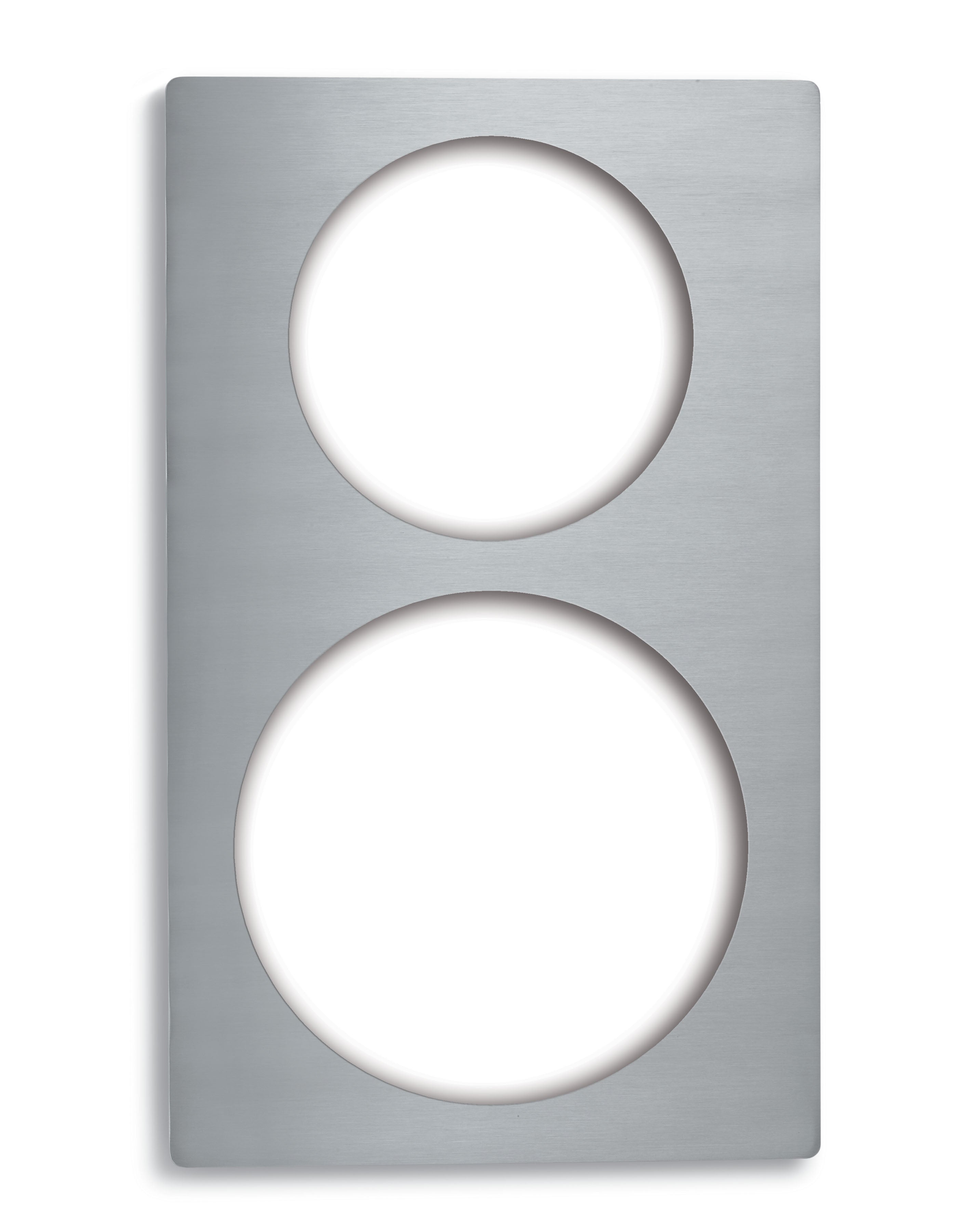 Placa adaptadora Miramar para 2 recipientes redondos, aço inoxidável
