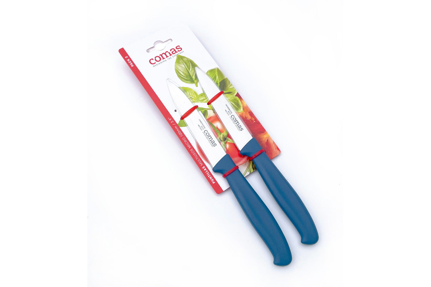 Faca multiusos micro-serrilhada azul – 2 unidades