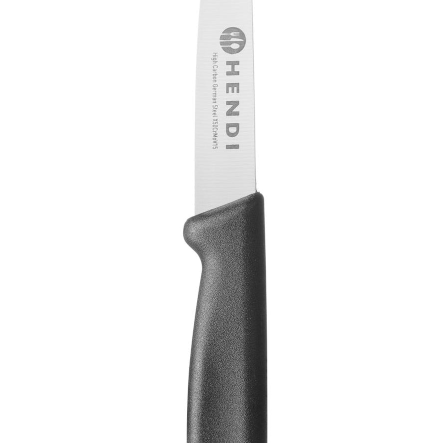 Faca de descascar bicuda preta inox e PP 92/192 mm