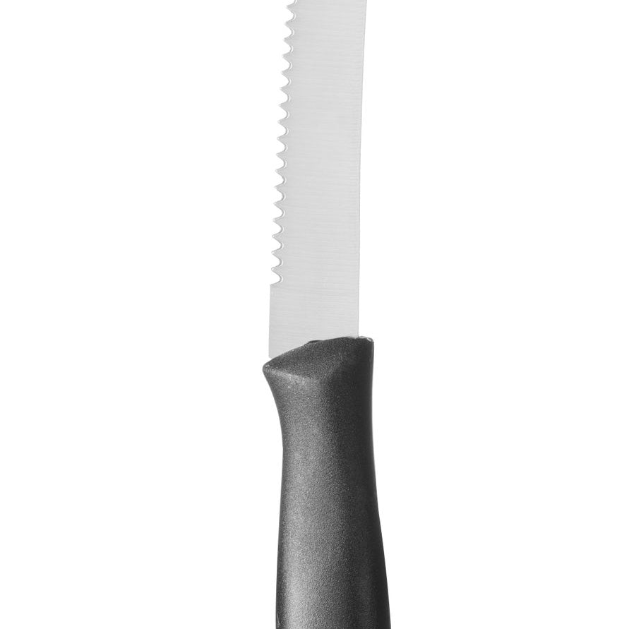 Faca de tomate preta 113/214 mm inox e polipropileno