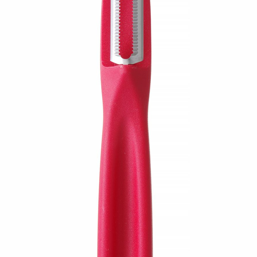 Descascador universal vermelho lâmina serrilhada inox PP