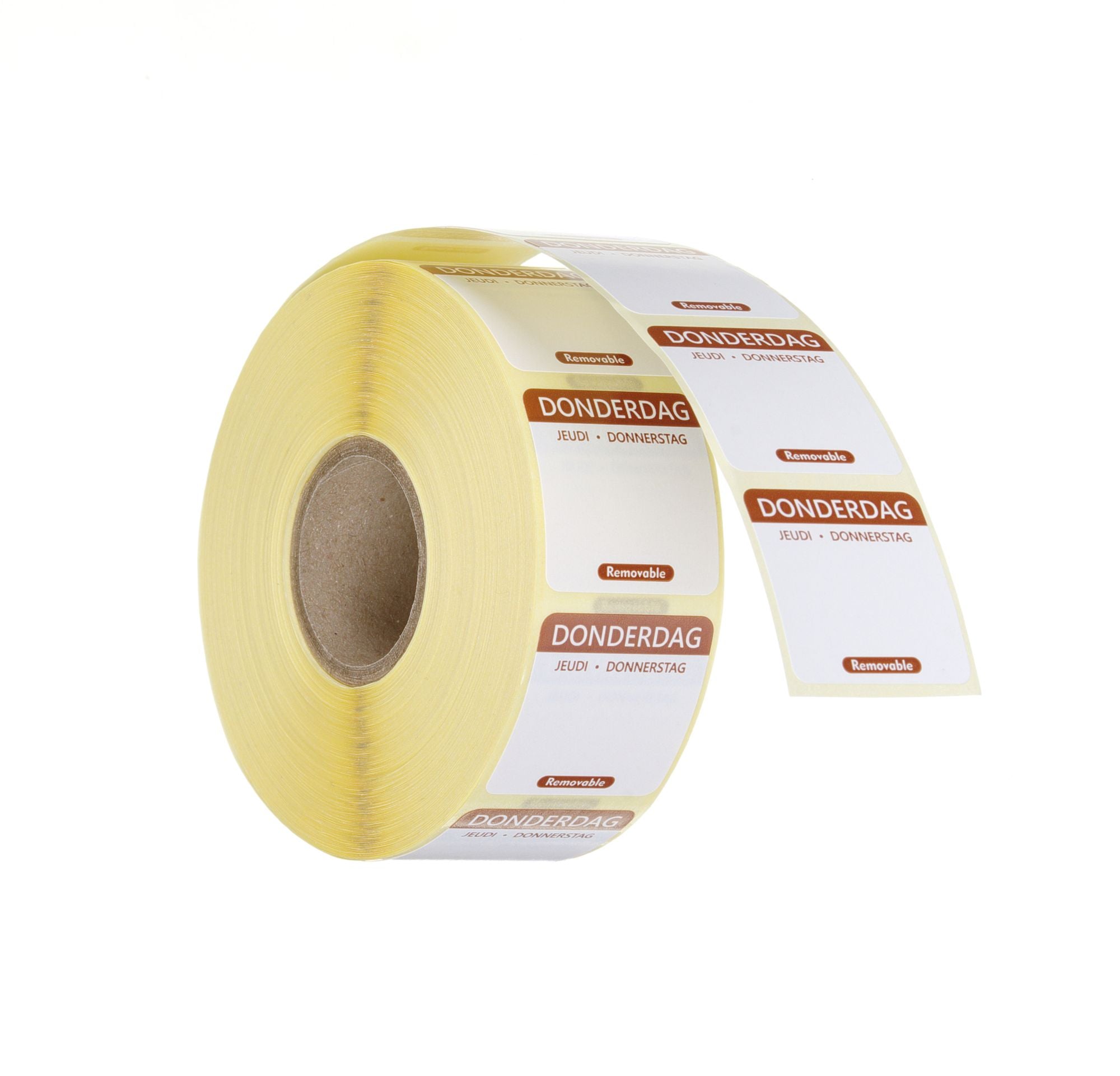 Etiqueta quinta-feira NL-FR-DE reutilizável 25x25 mm rolo de 1000 unidades