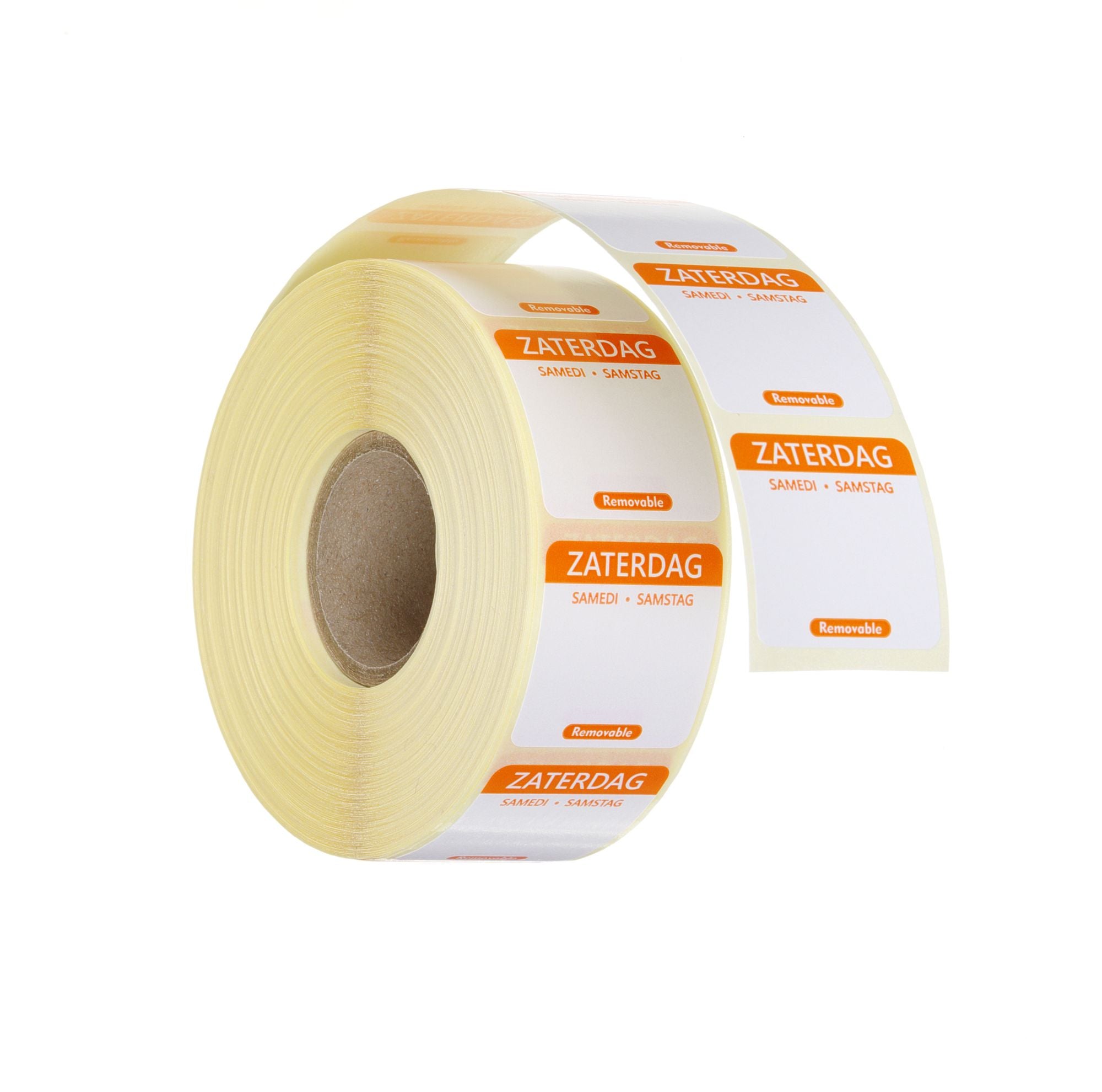 Etiqueta sábado NL-FR-DE reutilizável 25x25 mm rolo de 1000 unidades