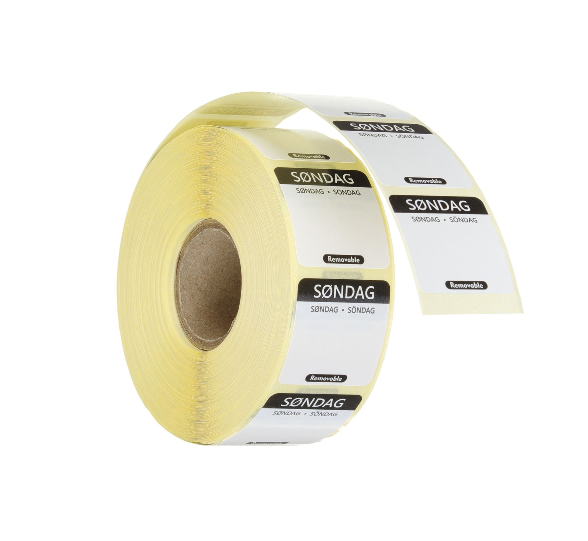 Etiqueta domingo DK-NO-SE reutilizável 25x25 mm