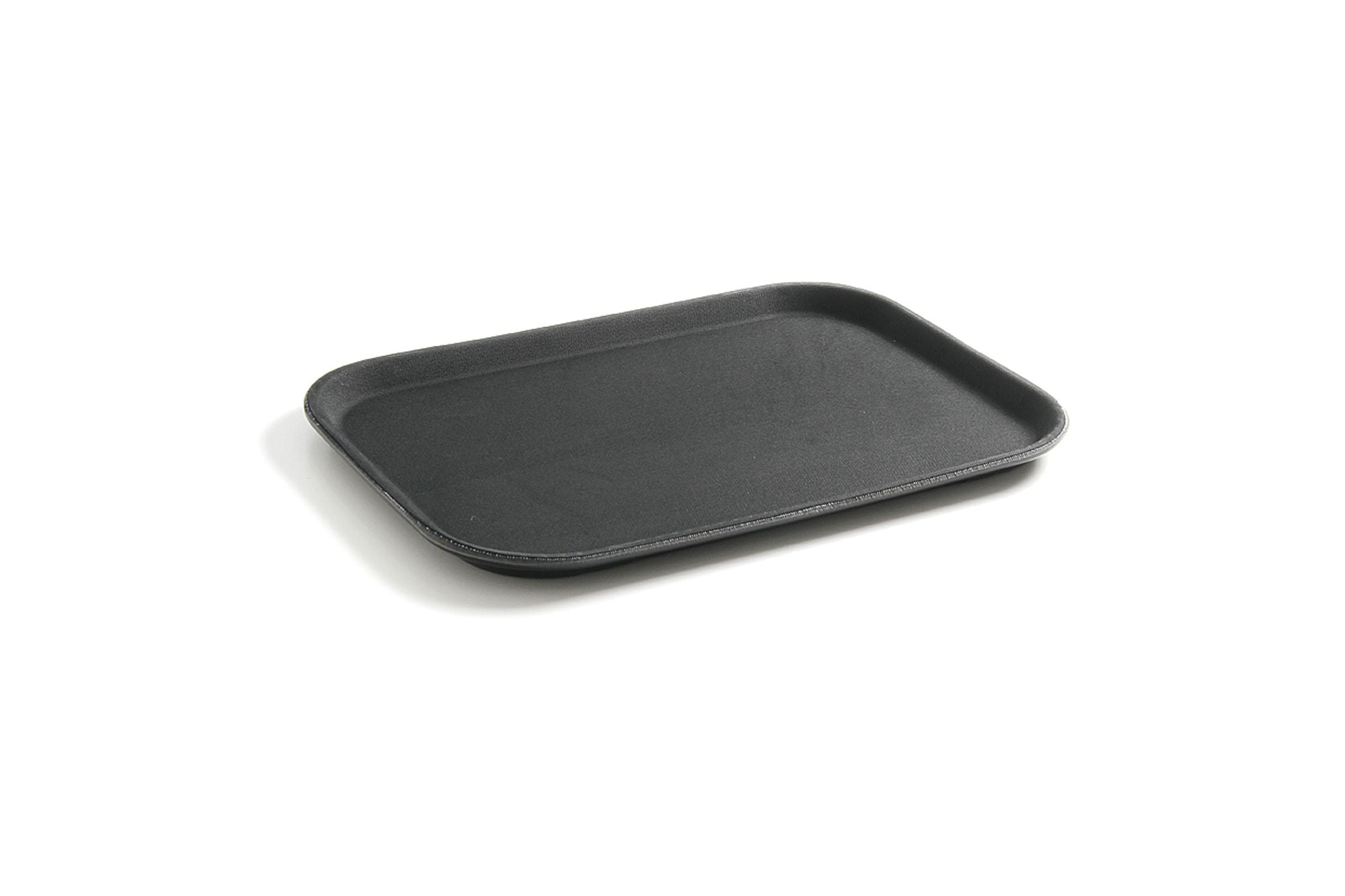 Tabuleiro de serviço retangular antiderrapante PP preto 530x325 mm