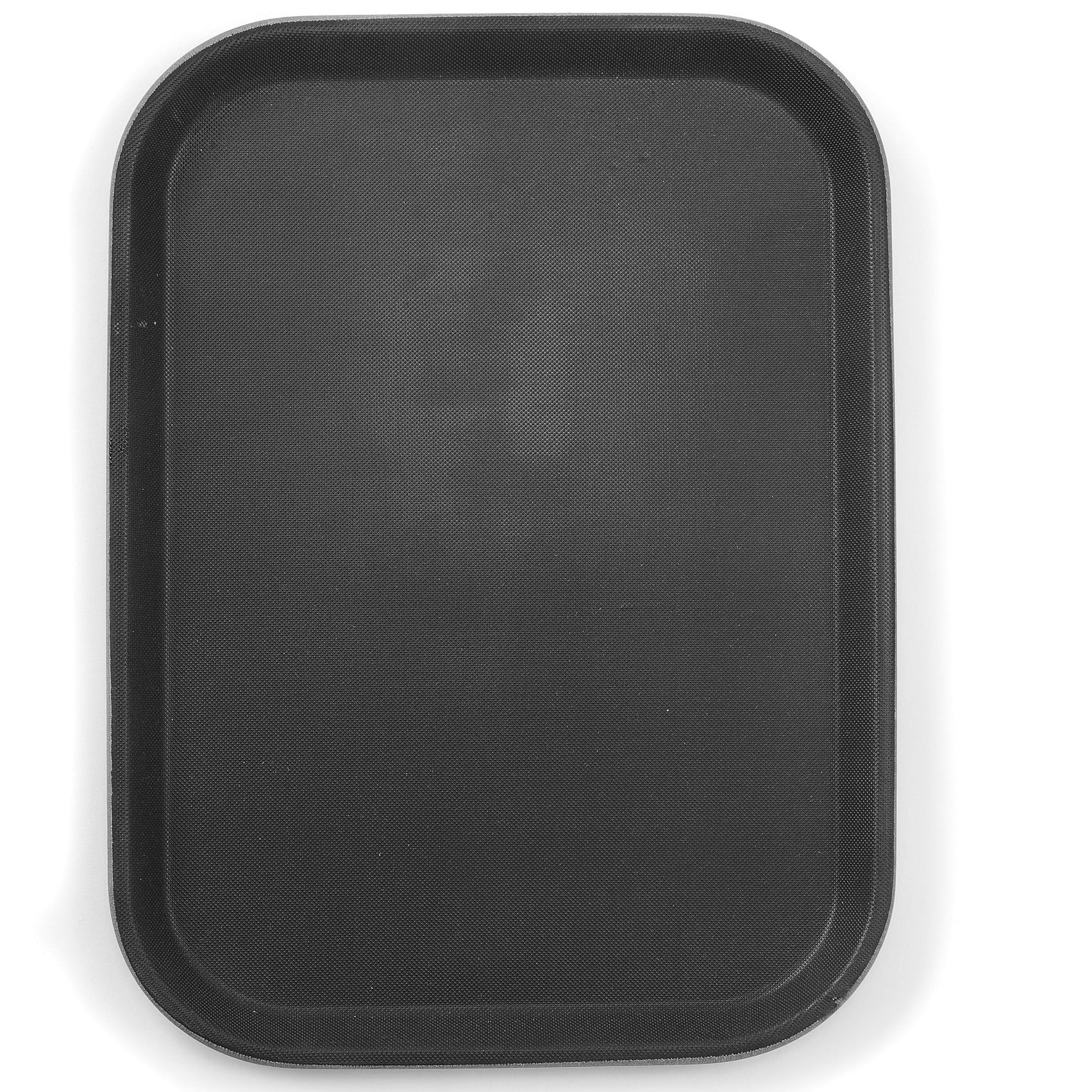 Tabuleiro de serviço retangular antiderrapante PP preto 255x355 mm