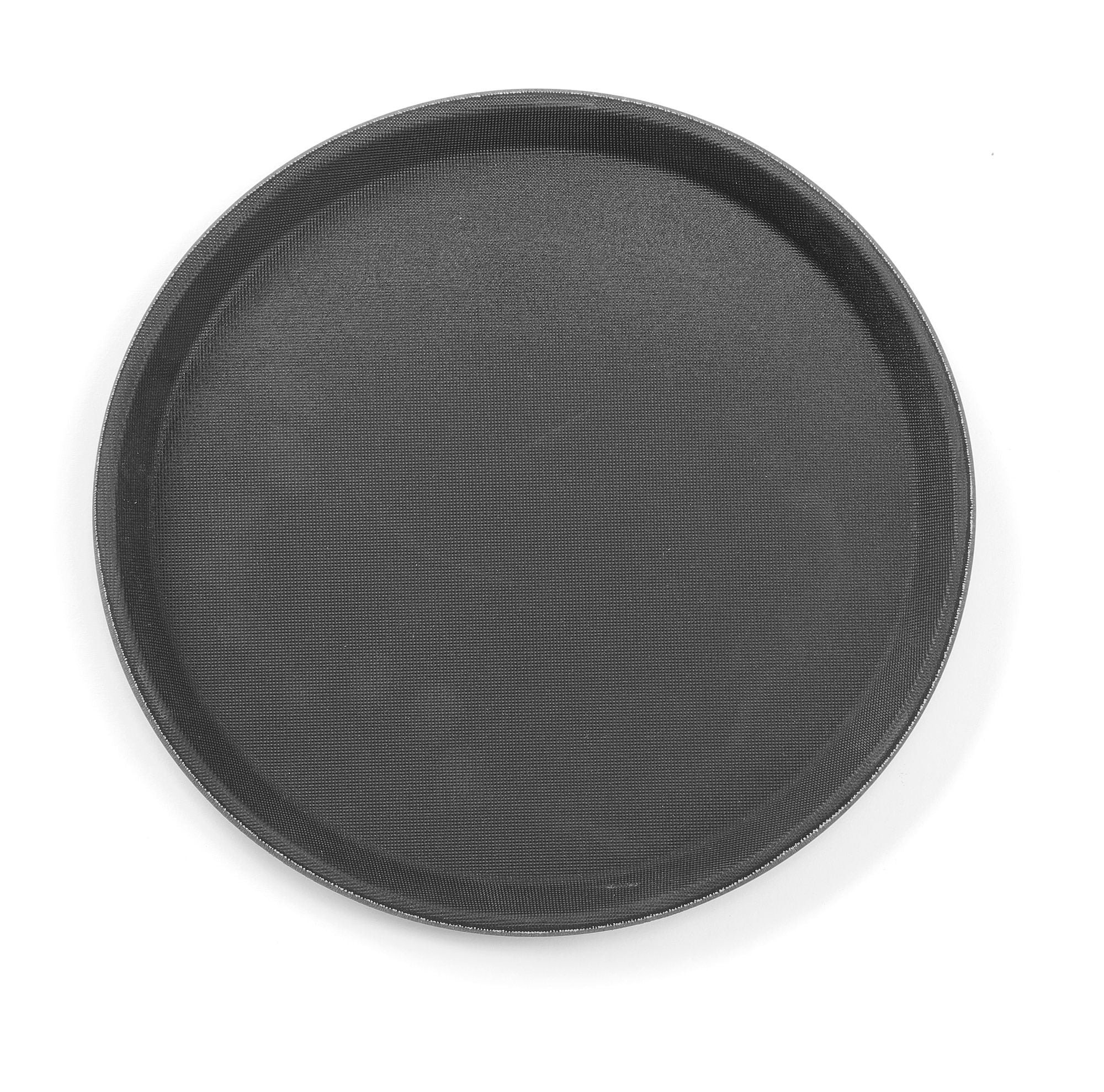 Tabuleiro de serviço redondo antiderrapante PP preto Ø280x20 mm