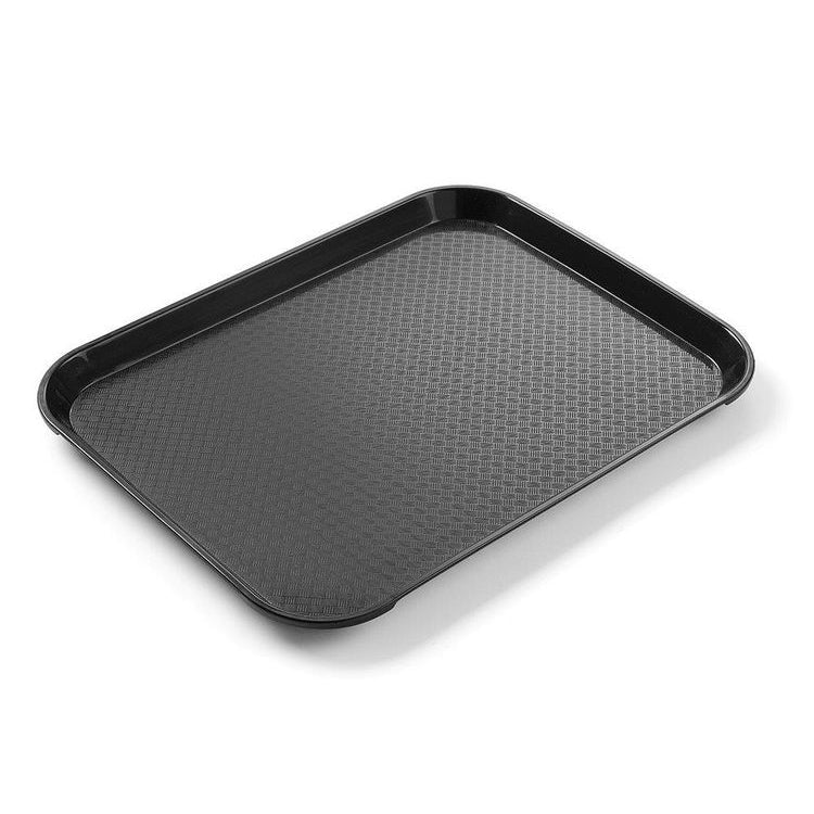 Tabuleiro para fastfood pequeno preto PP 265x345 mm