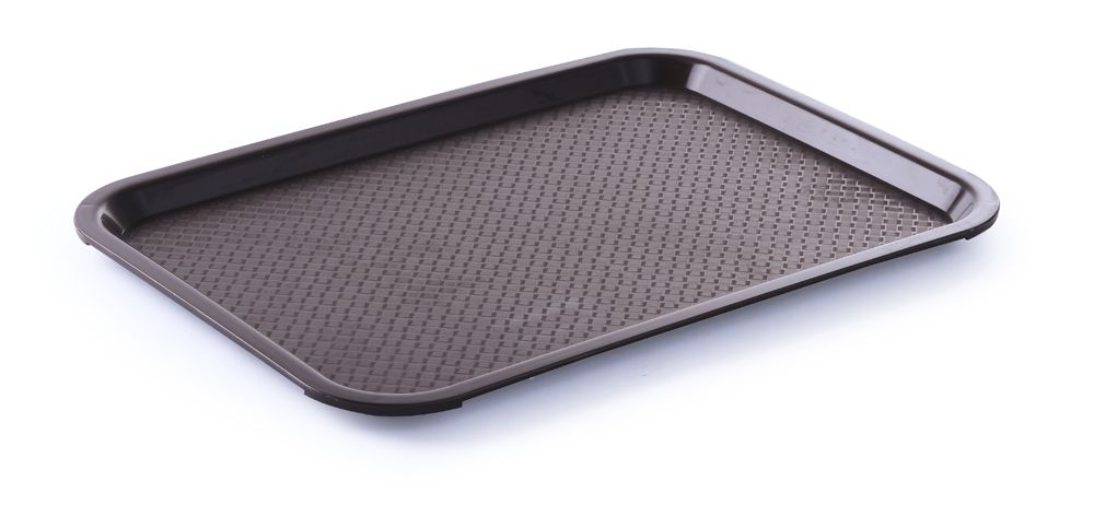 Tabuleiro de fastfood grande castanho polipropileno 350x450x20 mm