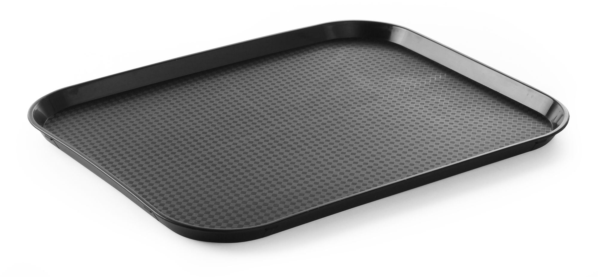 Tabuleiro de fastfood grande preto polipropileno 350x450x20 mm