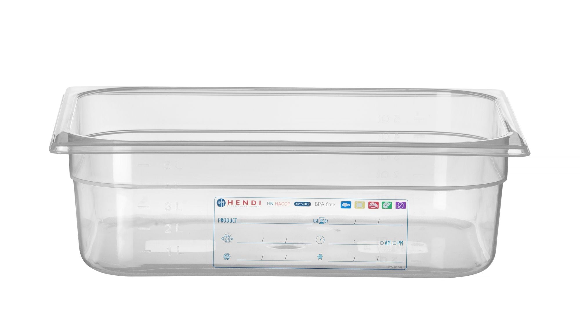 Recipiente GN 1/2 100 mm HACCP polipropileno