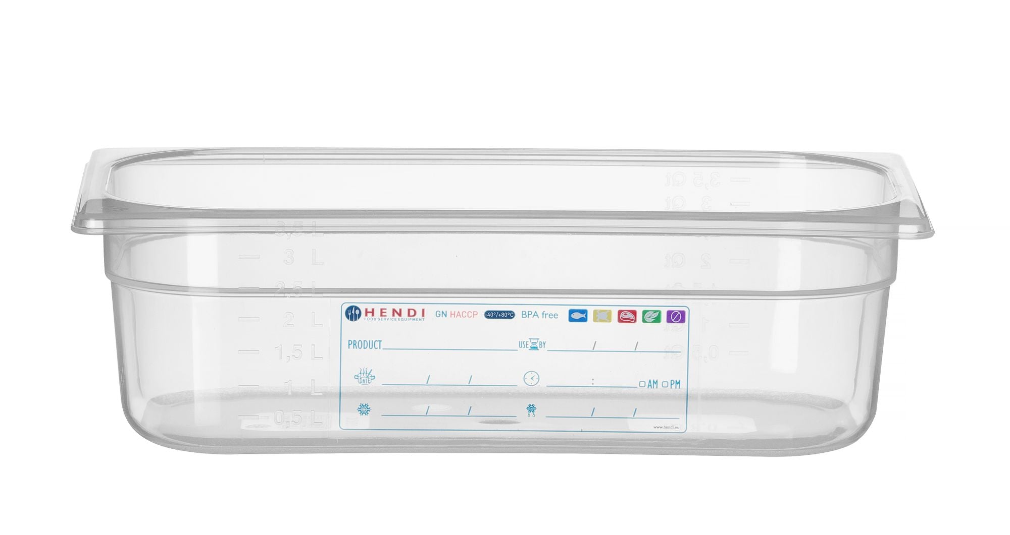 Recipiente GN 1/3 100 mm HACCP polipropileno