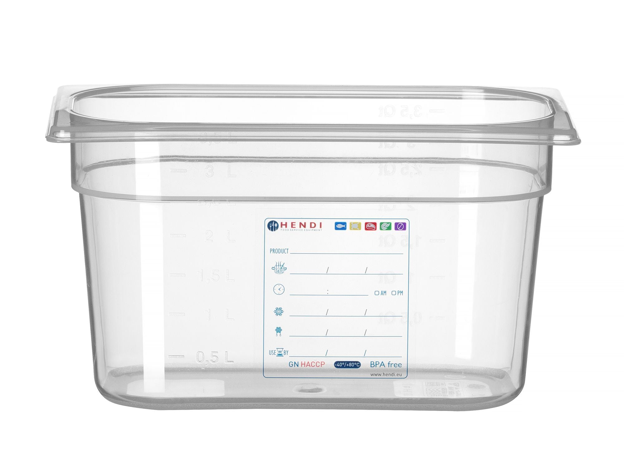 Recipiente GN 1/4 150 mm HACCP polipropileno