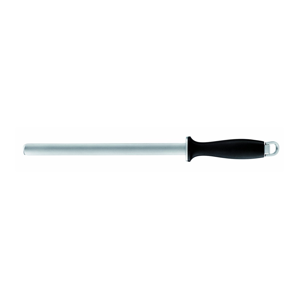 Fuzil de diamante oval 25 cm, cabo preto