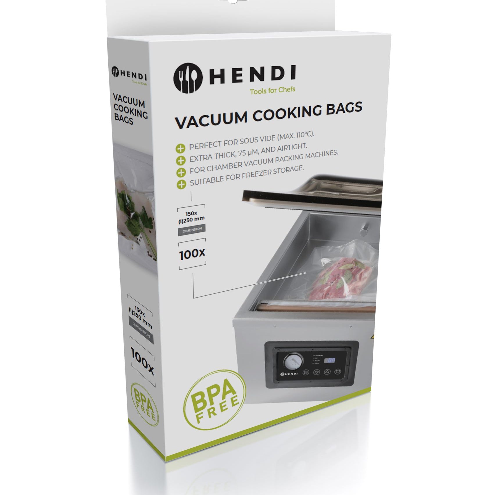 Sacos de cozedura sous-vide 250x150 mm PA/PP – 100 unidades