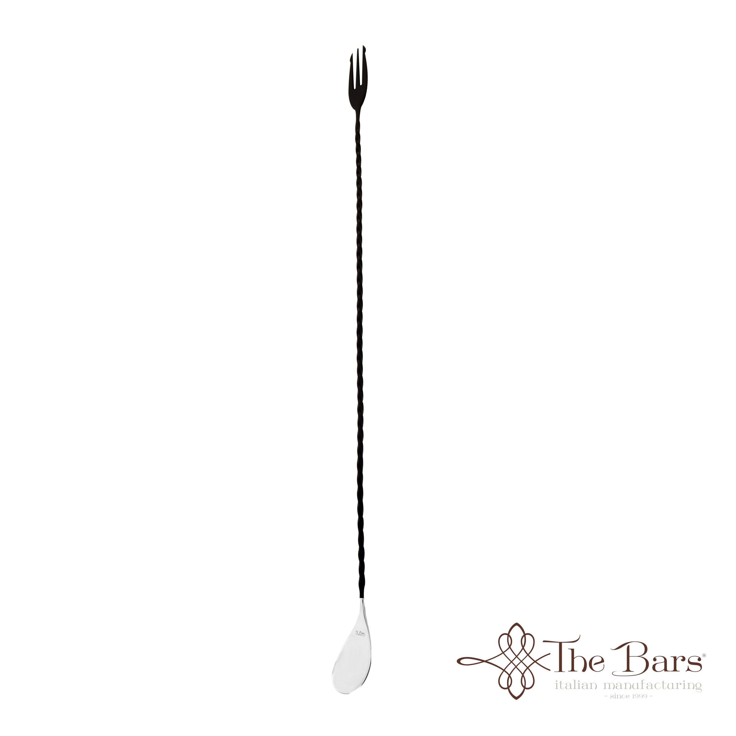 Colher de bar tridente espiral completa XL preto