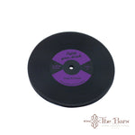 Base para copos em borracha disco de vinil roxo – 12 unidades