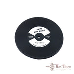 Base para copos em borracha disco de vinil branco – 12 unidades
