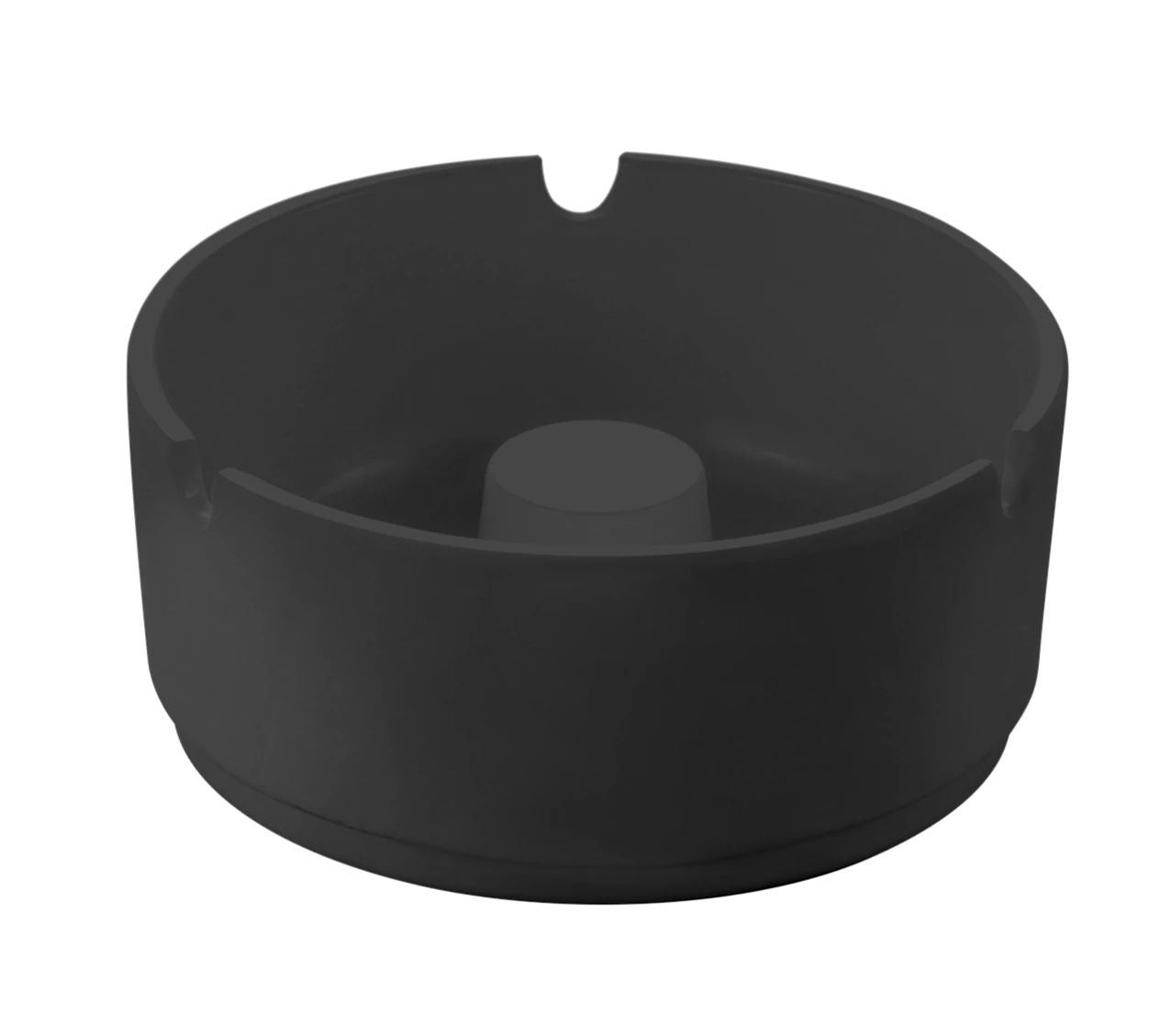 Cinzeiro redondo de melamina, Ø 10 cm, preto