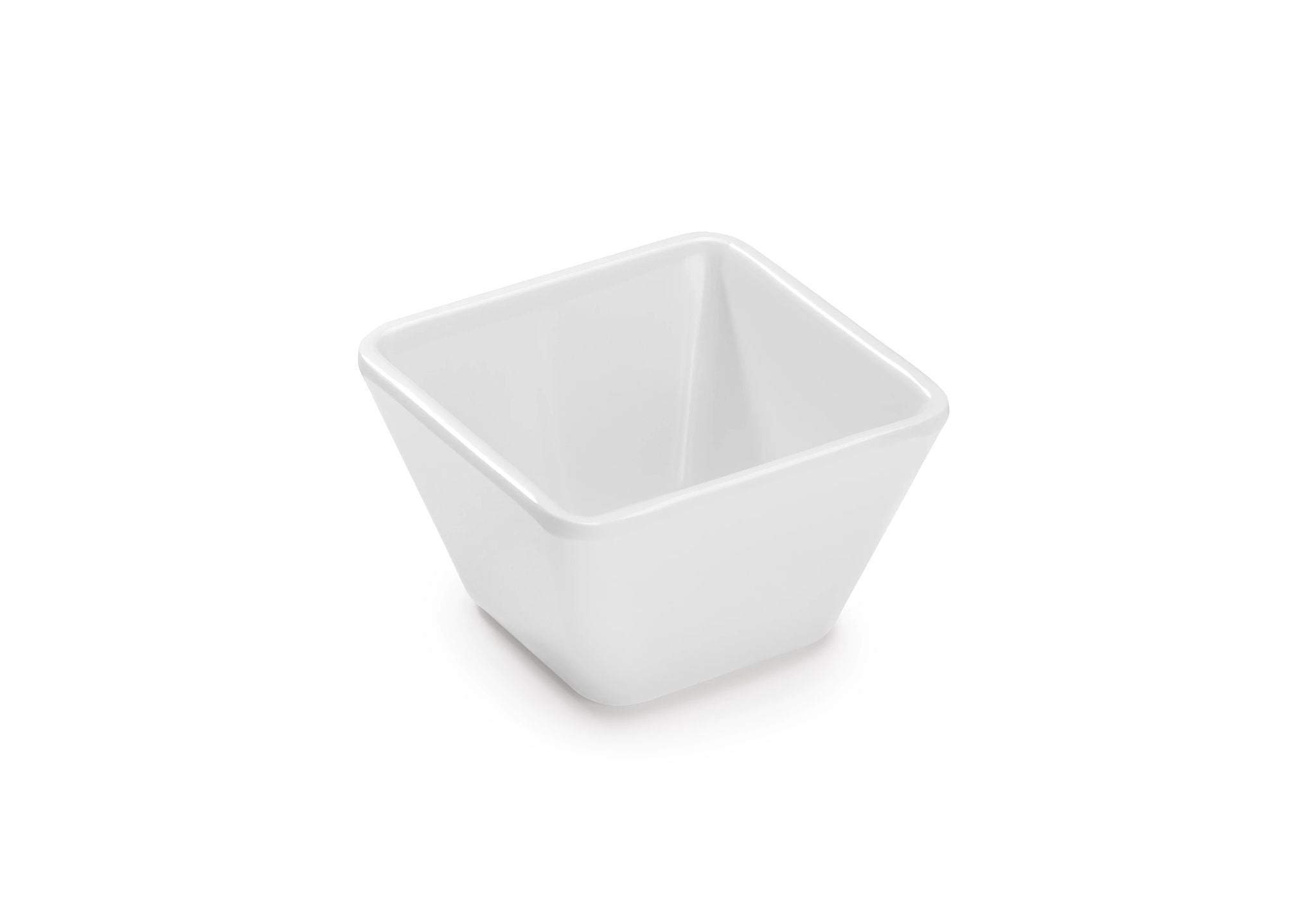 Taça de melamina quadrada funda 9 cm, branca – 12 unidades