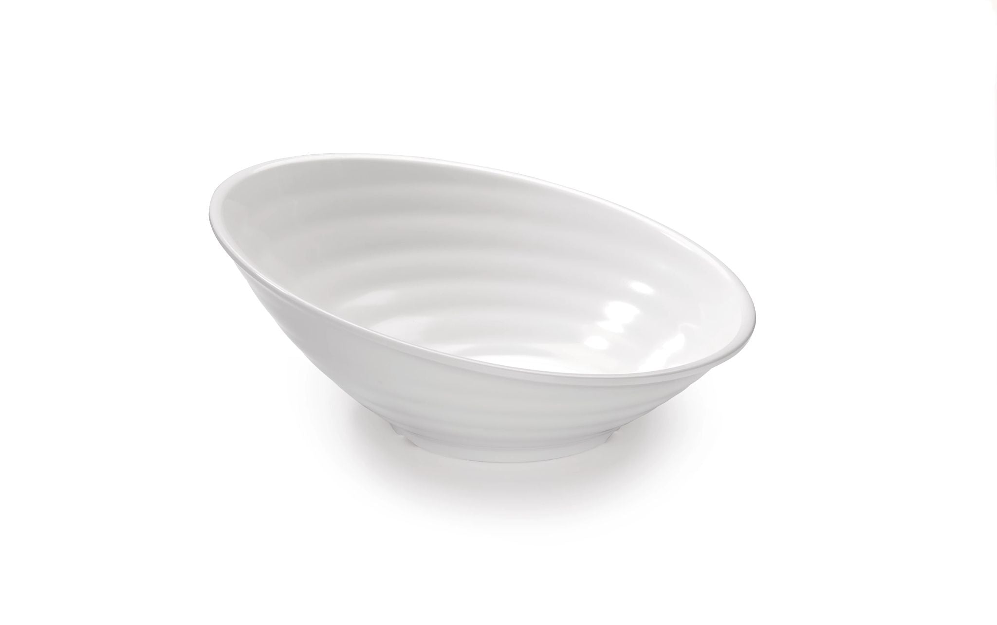 Taça redonda inclinada de melamina, 35,5 x 32 cm