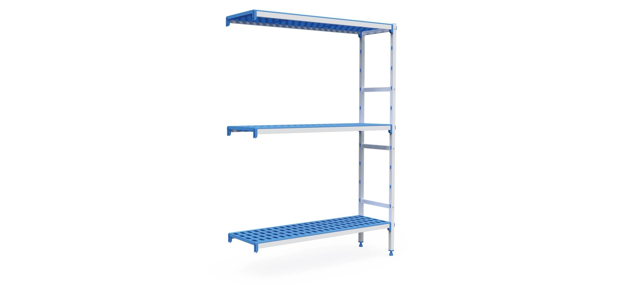 Prateleira modular de canto de 3 níveis 4680 x 555 x 1750 mm