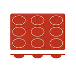Molde de silicone para 9 formas ovais