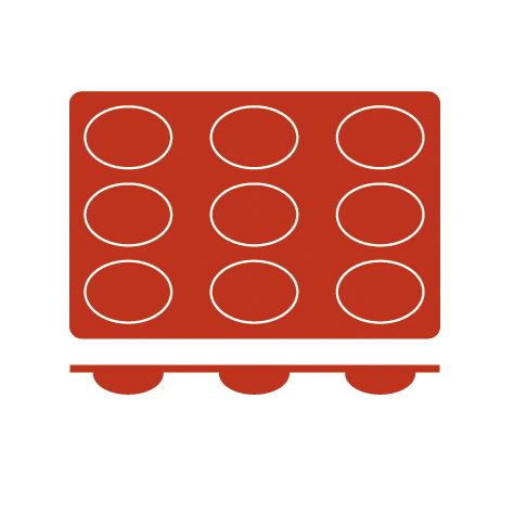 Molde de silicone para 9 formas ovais