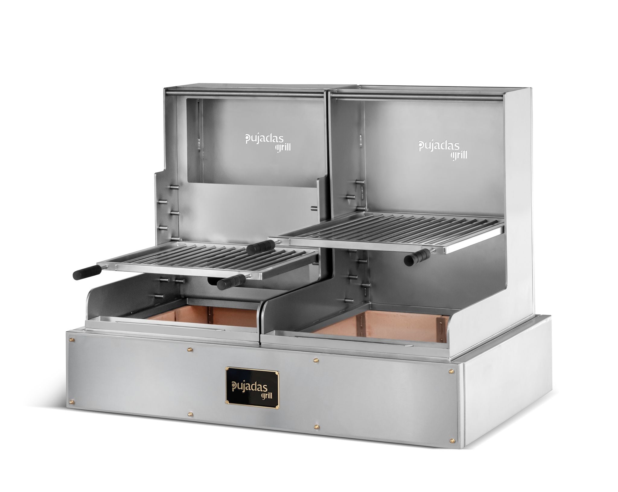 Grelha aberta Lite 0B em V com base de bancada, aço inoxidável