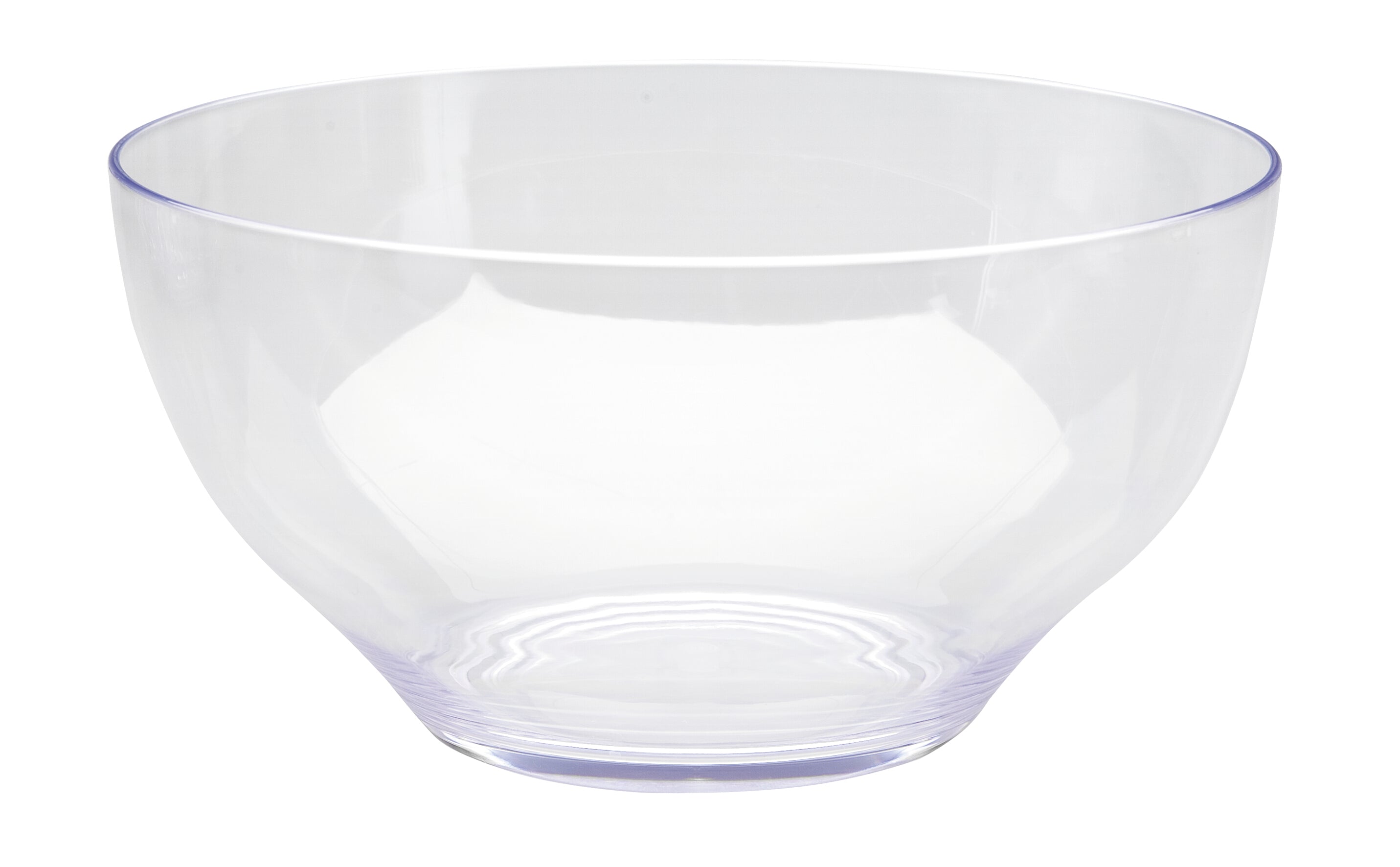 Tigela redonda de acrílico para salada, 25 cm de diâmetro, 4 litros.