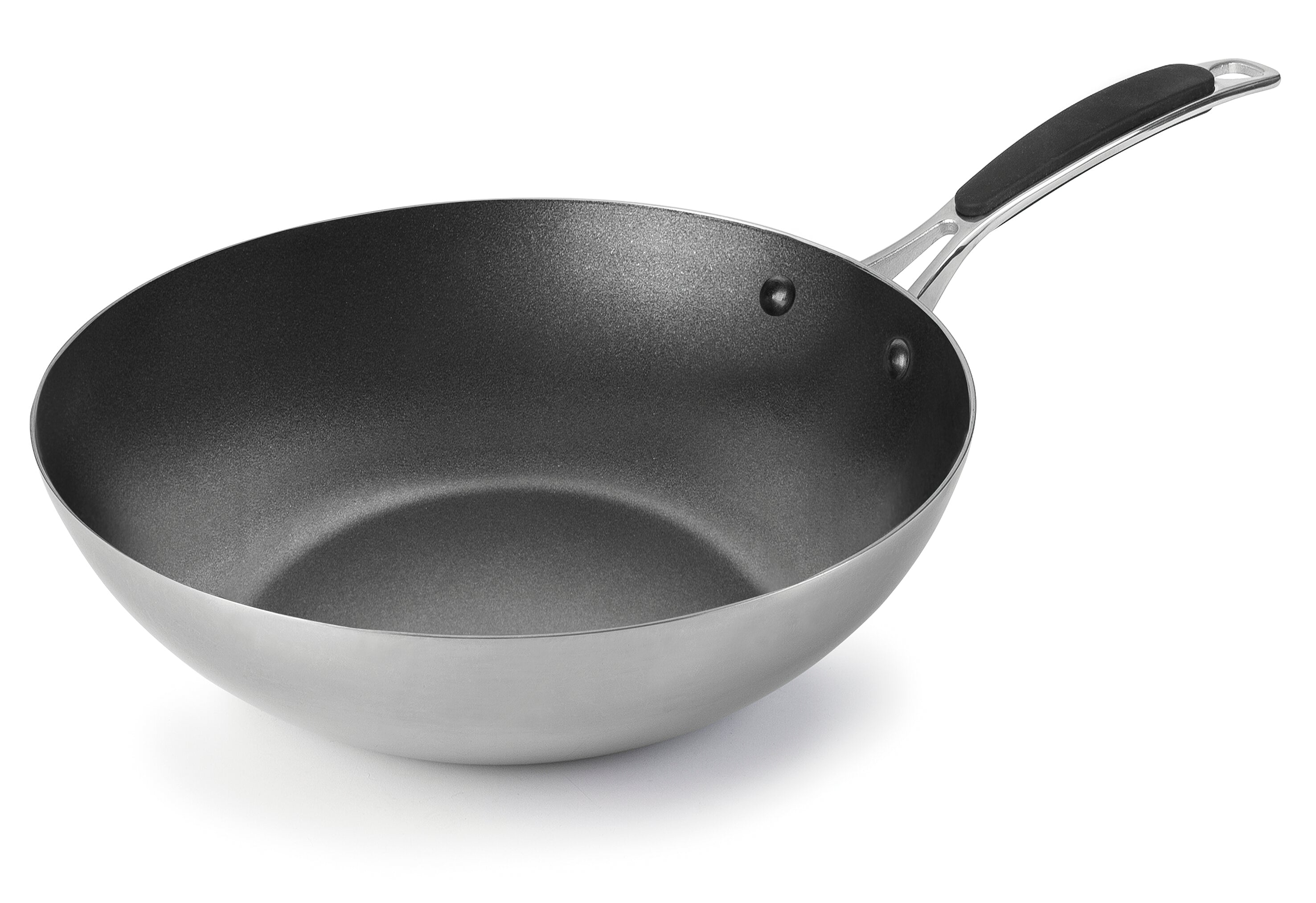 Wok antiaderente trimetálico de 28 cm