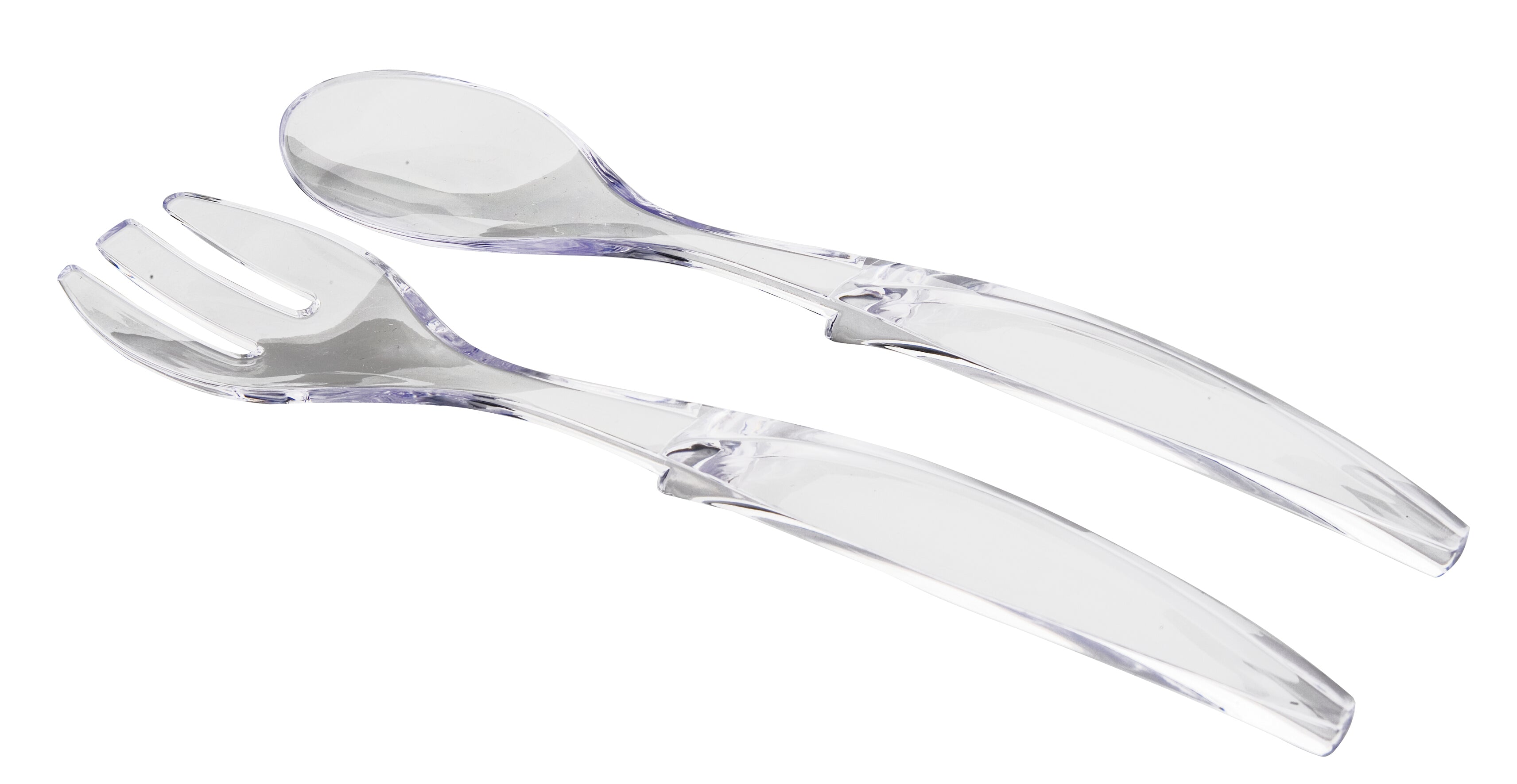 Garfo e colher de salada em acrílico, 30 cm
